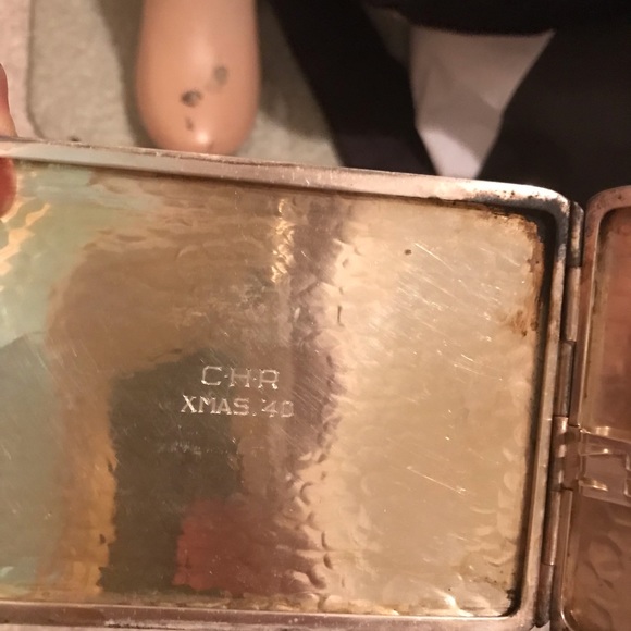 Vintage Sterling cigarette case Napier Sterling engraved Xmas 1940 - Picture 4 of 6